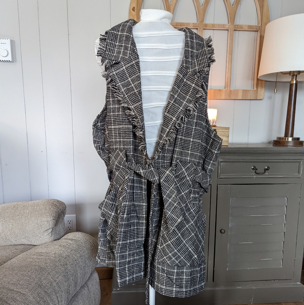 Democracy plaid vest